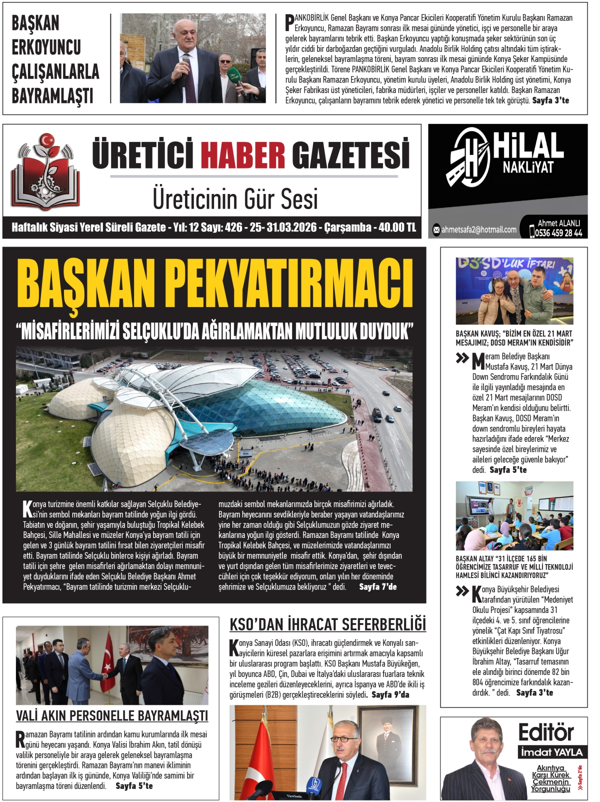 ÜRETİCİ HABER GAZETESİ 25.03.2026