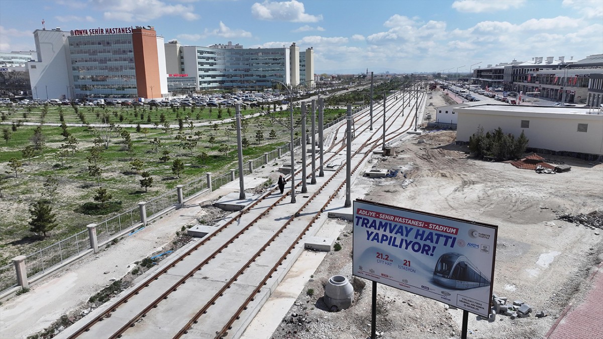 Stadyum-Şehir Hastanesi Tramvay Hattında Çalışmalar Devam Ediyor