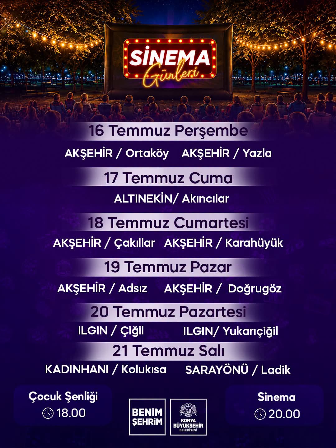 İlçelerde Sinema Günleri Devam Ediyor