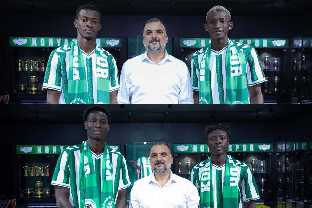Genç Futbolcular Eric Konate, Mohamed Fofana, Alpha Fofana ve İbrahima Bah Konyaspor'da