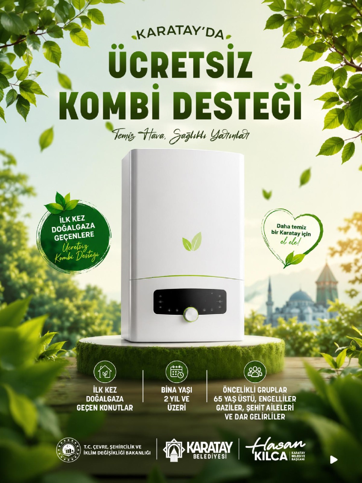 Karatay Belediyesi’nden Ücretsiz Kombi Desteği