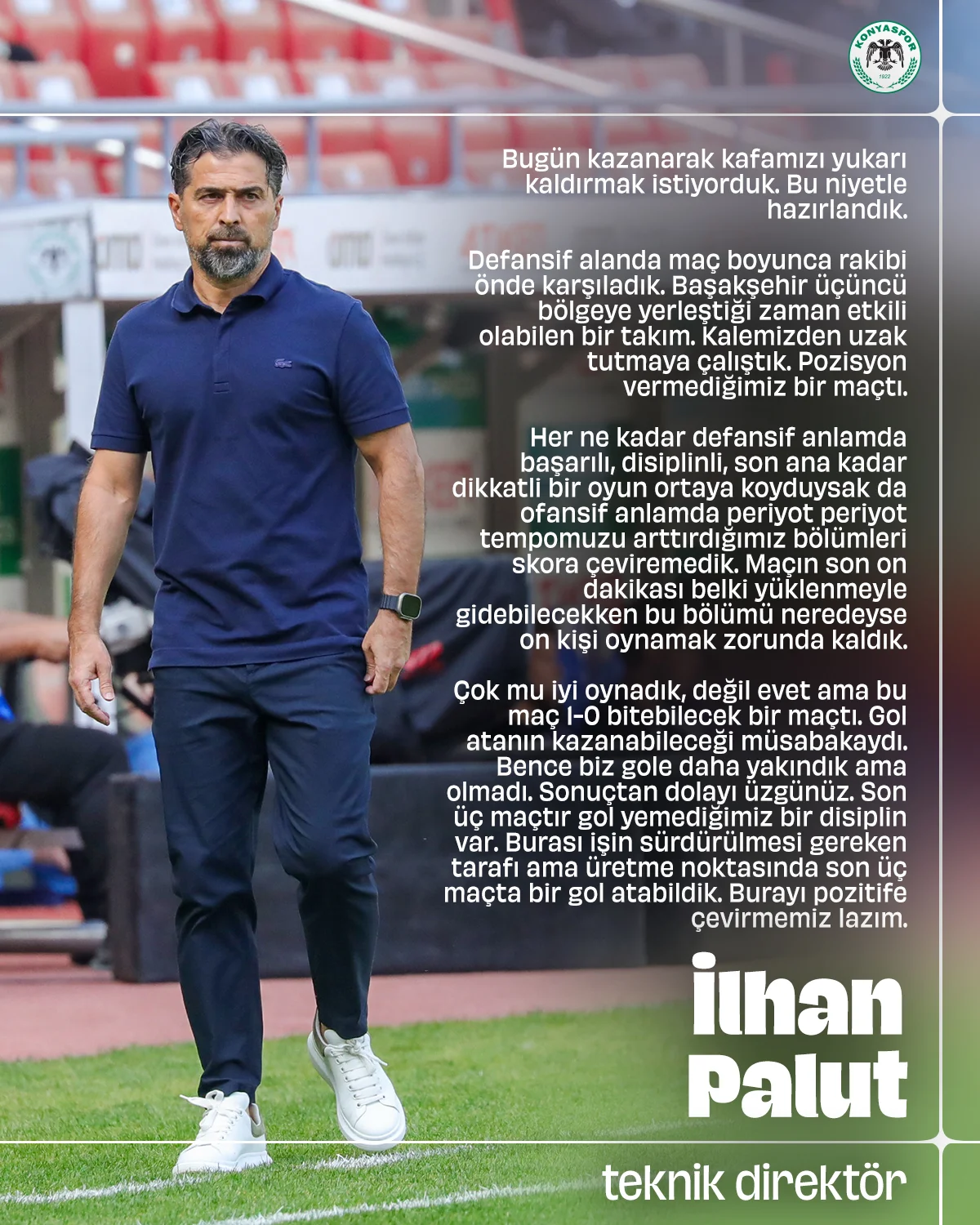 İlhan Palut’tan Başakşehir Maçı Sonrası Öz Eleştiri