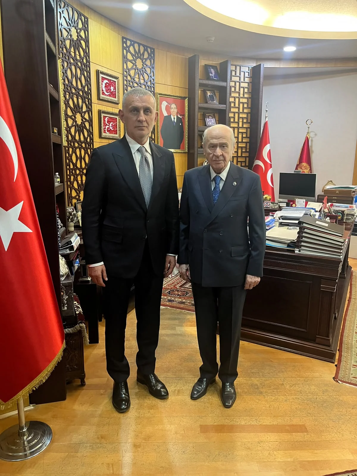 MHP Lideri Bahçeli, TFF Başkanı Hacıosmanoğlu'nu Kabul Etti