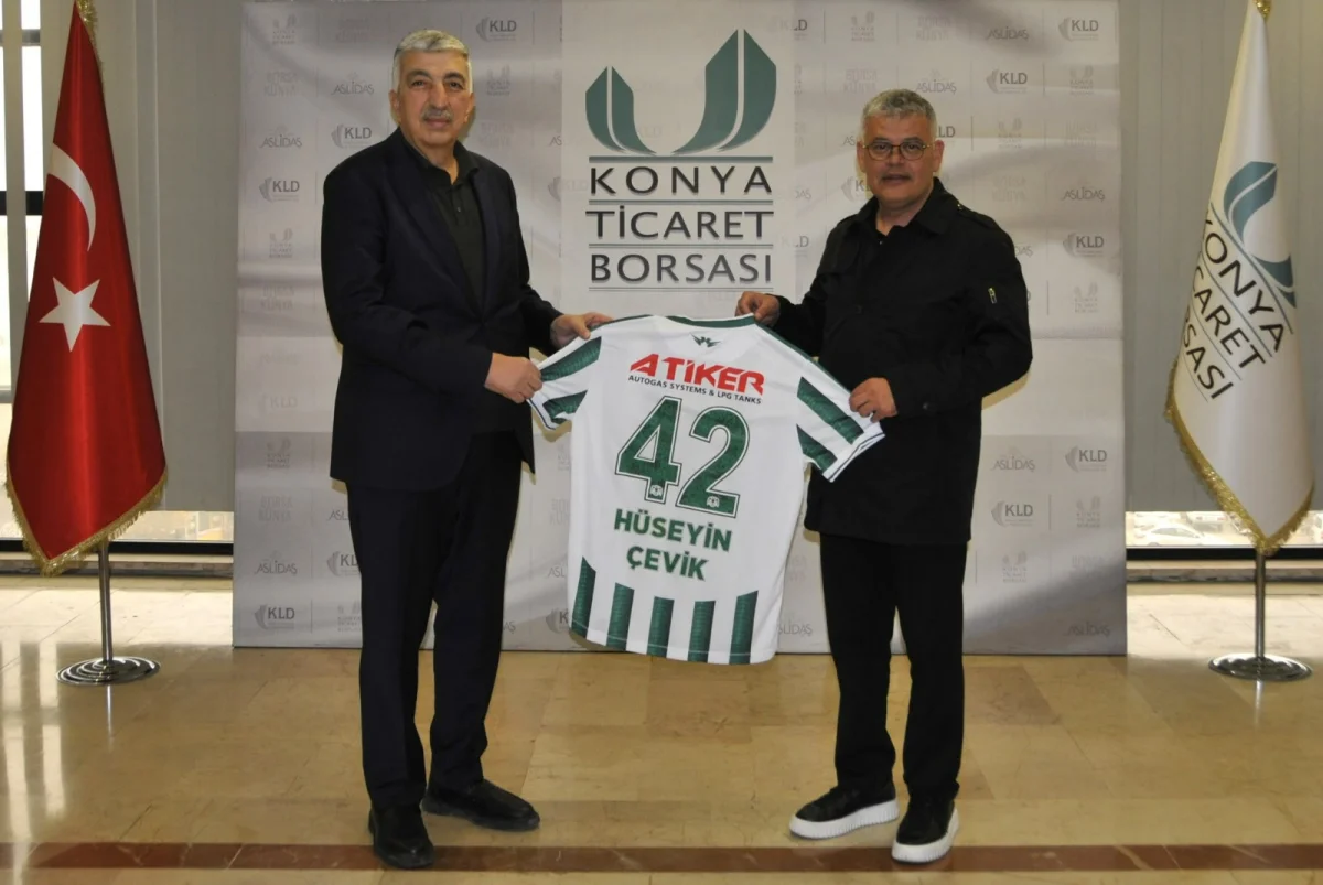 Konyaspor Başkanı Ömer Atiker’den KTB Başkanı Hüseyin Çevik’e Tebrik Ziyareti!