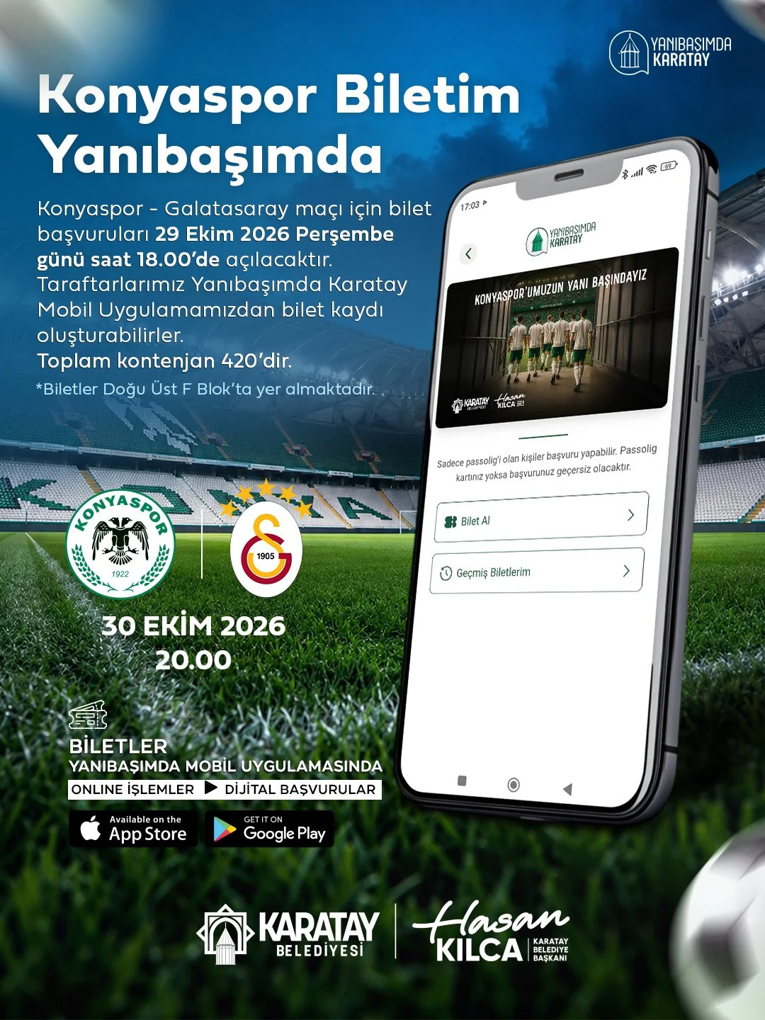 Başkan Hasan Kılca’dan Konyaspor - Galatasaray Maçı Öncesi Taraftara Müjde
