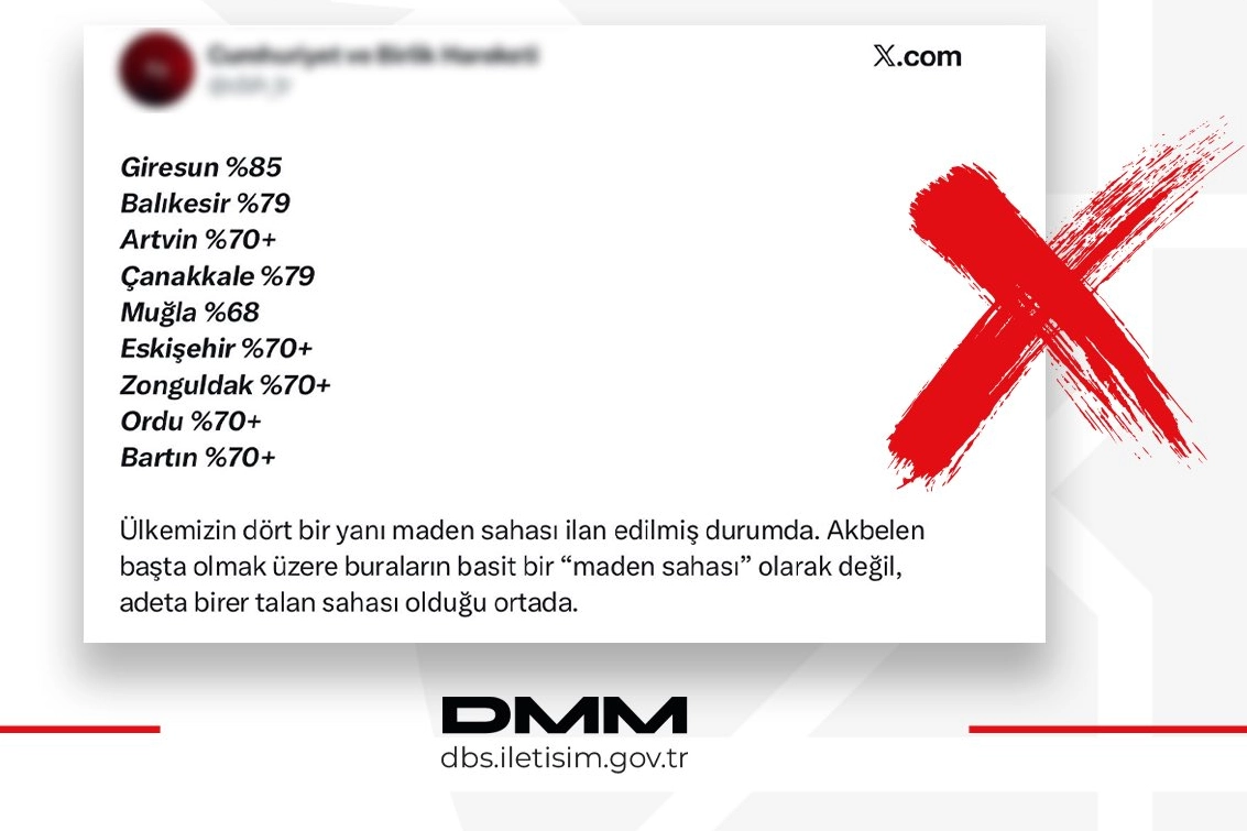 DMM: Maden Sahası İddiaları Gerçeği Yansıtmıyor