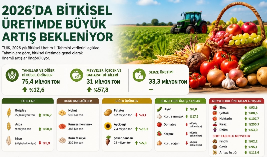 2026’da Tarımsal Üretimde Artış Beklentisi